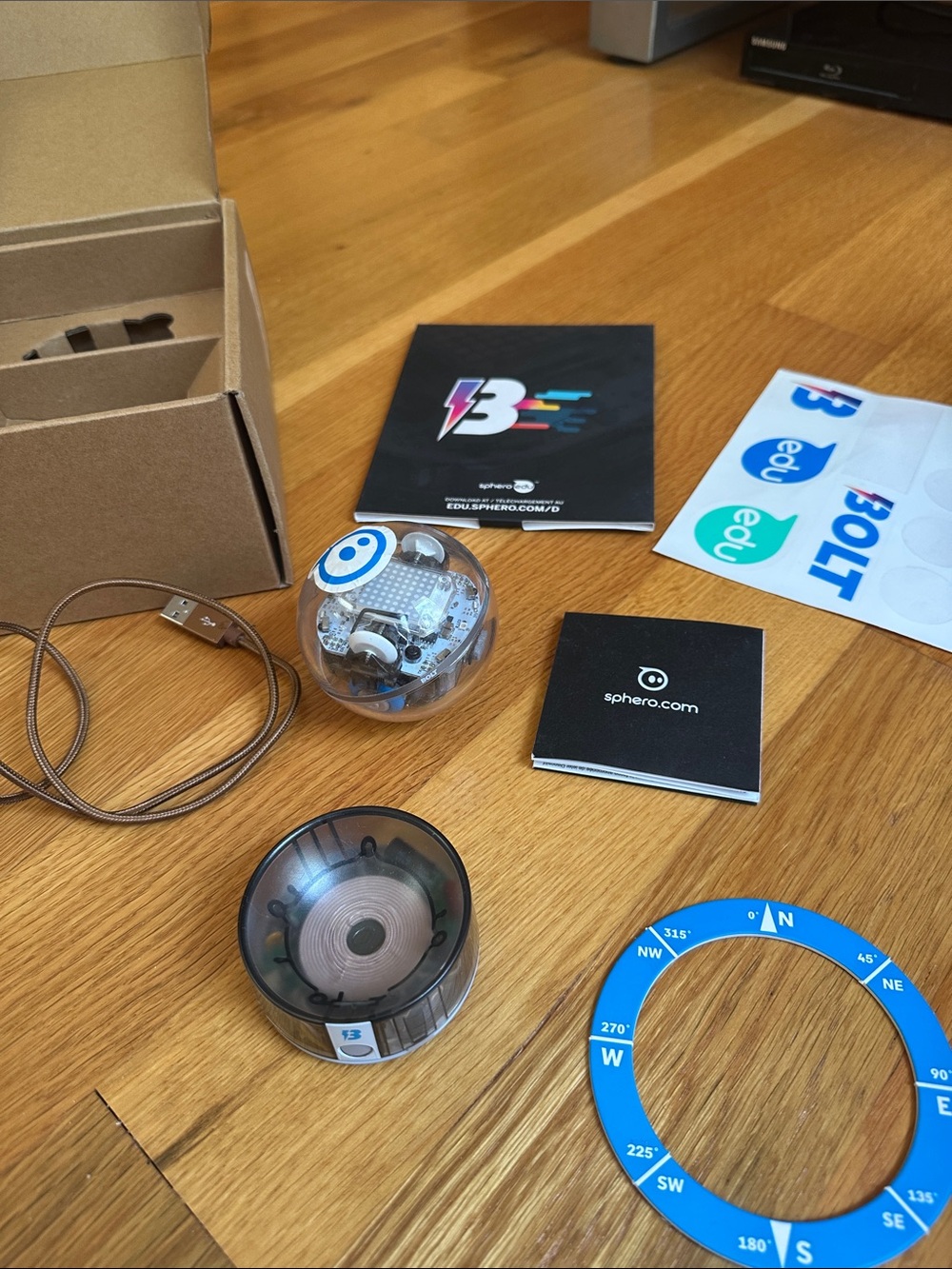 Sphero BOLT Clear Robotics Ball - Blue/White Accents